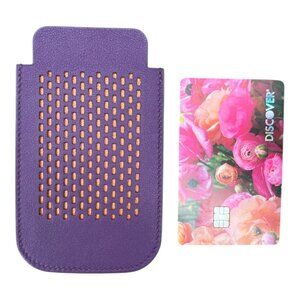 Hermes Swift Chevre Calfskin Leather Violette Credit Card Drivers License Wallet